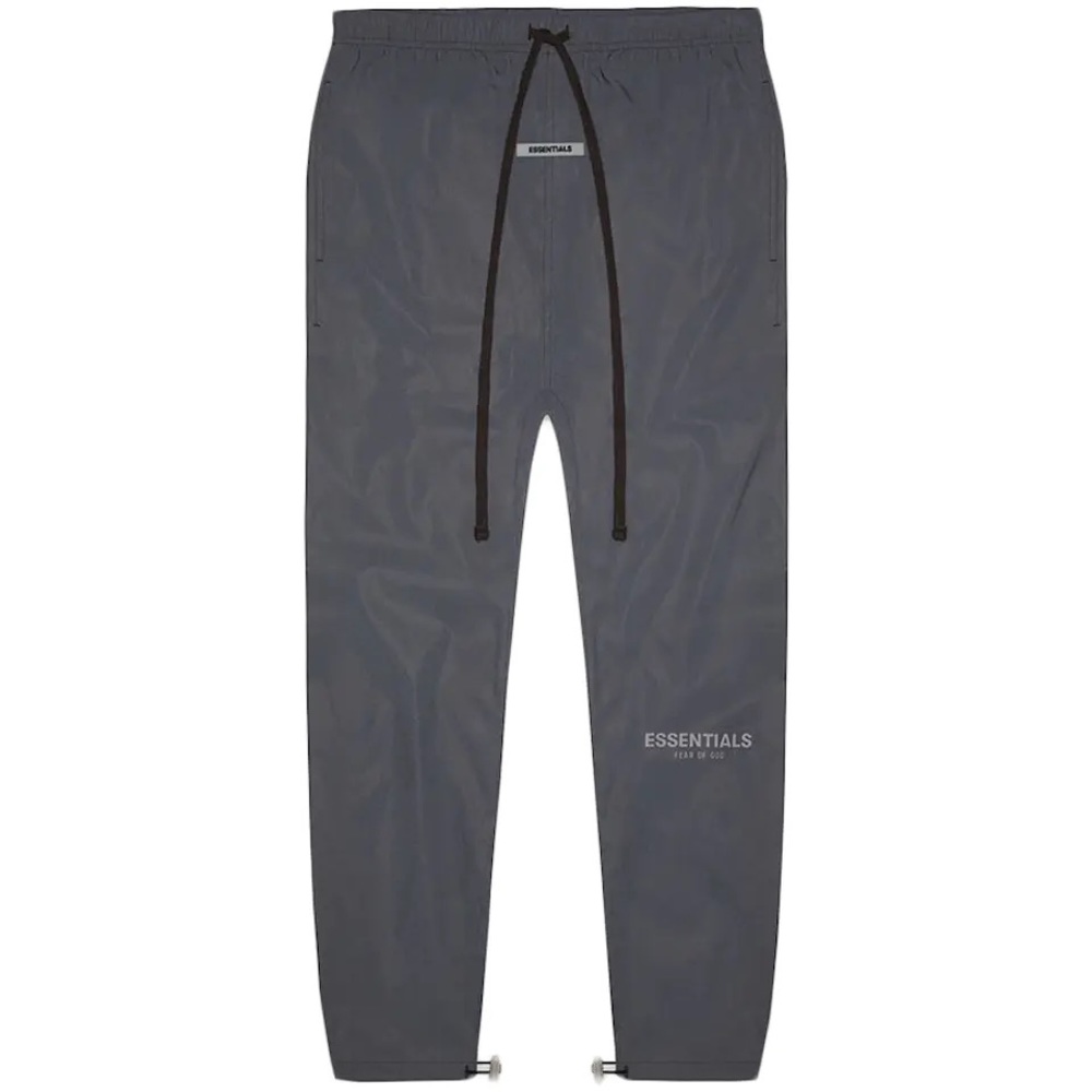 ESSENTIALS Black reflective track pants